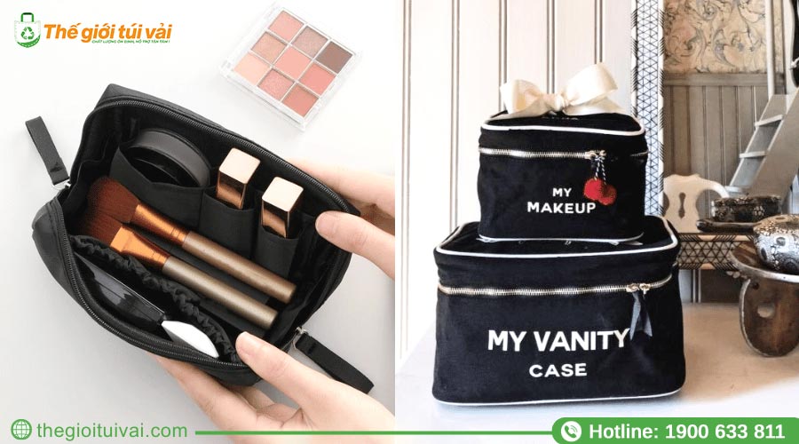 Túi vải đựng đồ trang điểm makeup vải canvas